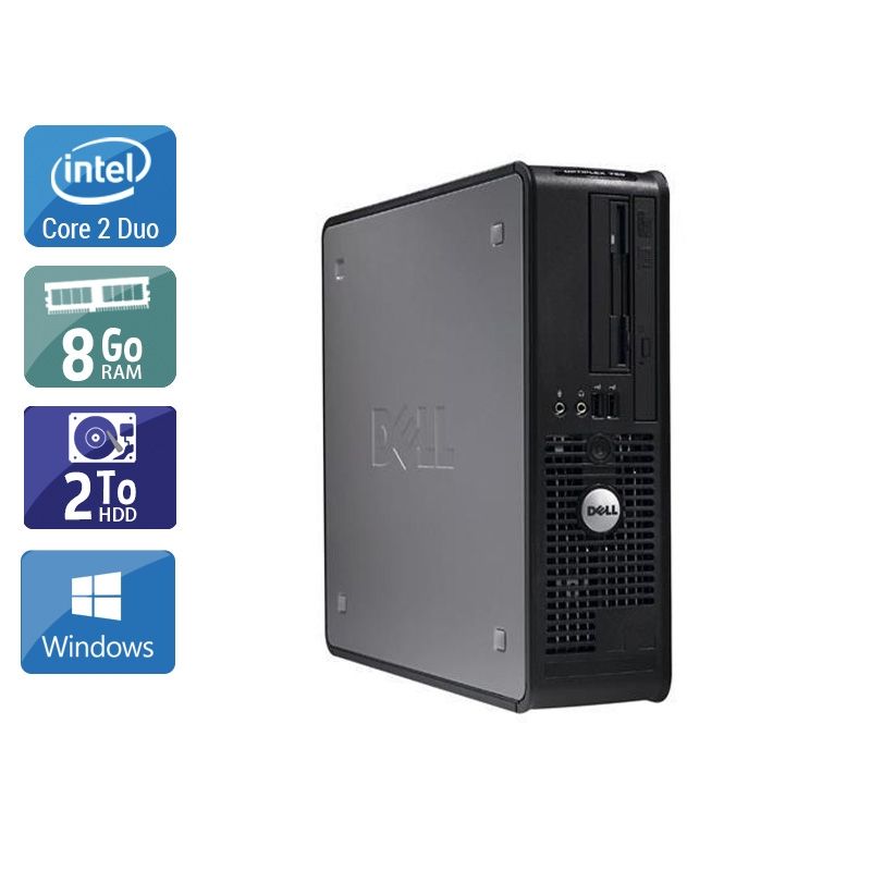 Dell Optiplex 380 Desktop Core 2 Duo 8Go RAM 2To HDD Windows 10