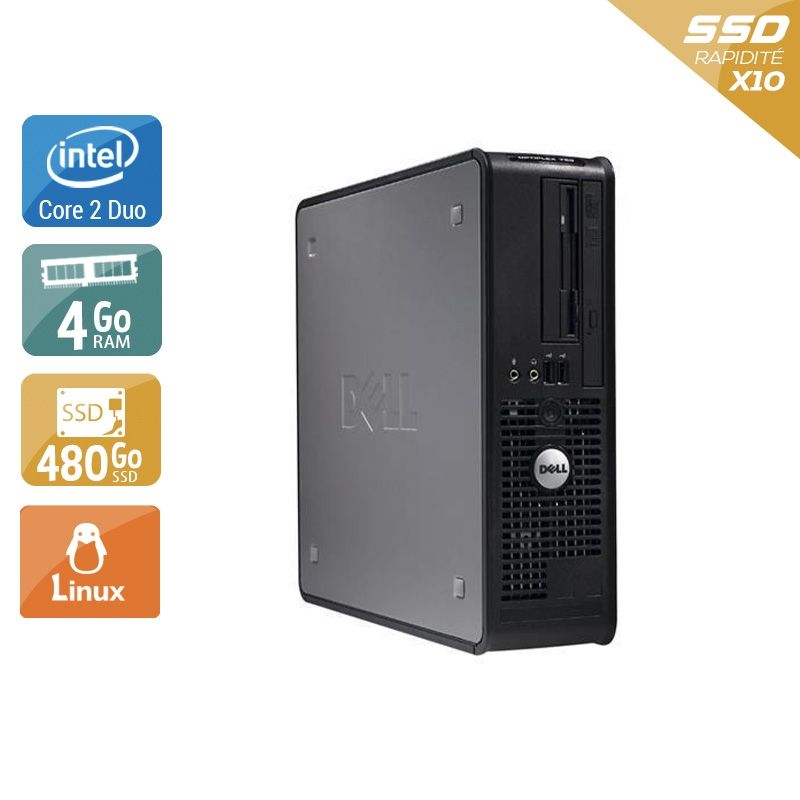 Dell Optiplex 380 Desktop Core 2 Duo 4Go RAM 480Go SSD Linux