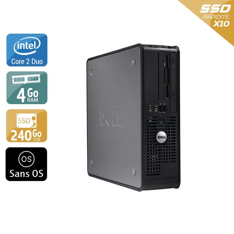 Dell Optiplex 380 Desktop Core 2 Duo 4Go RAM 240Go SSD Sans OS