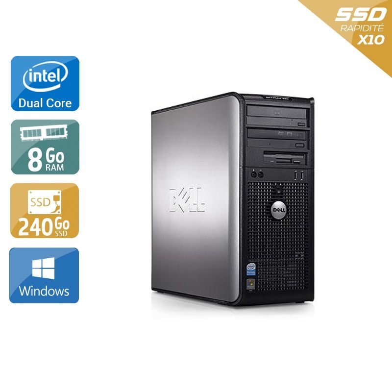 Dell Optiplex 380 Tower Dual Core 8Go RAM 240Go SSD Windows 10