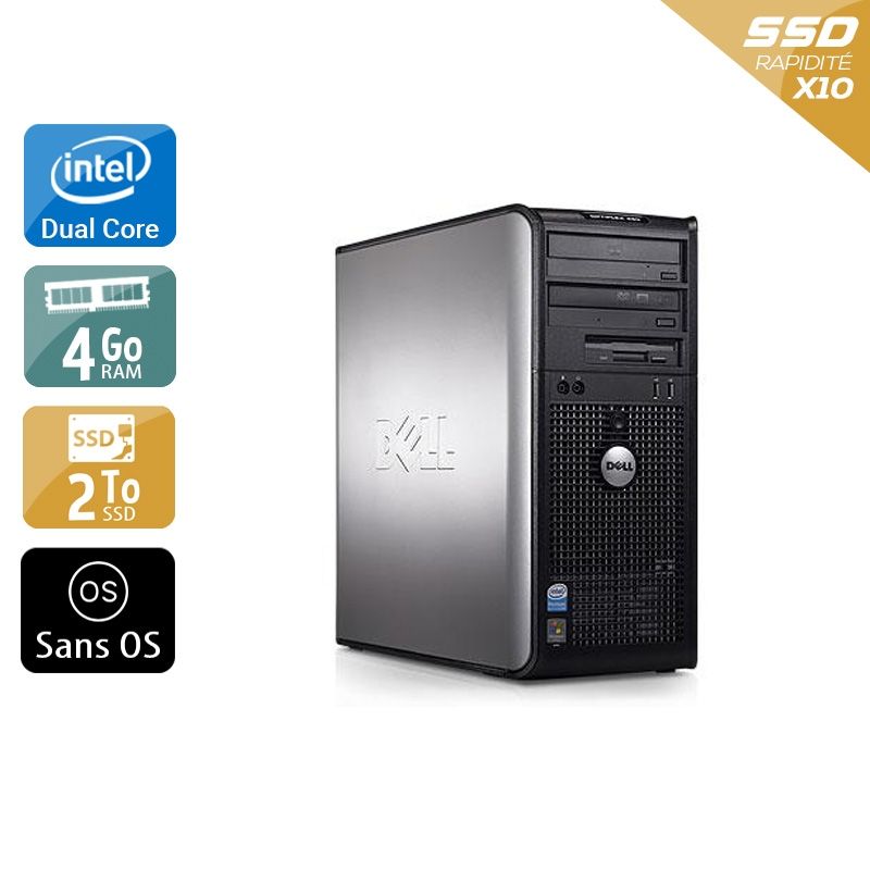 Dell Optiplex 380 Tower Dual Core 4Go RAM 2To SSD Sans OS