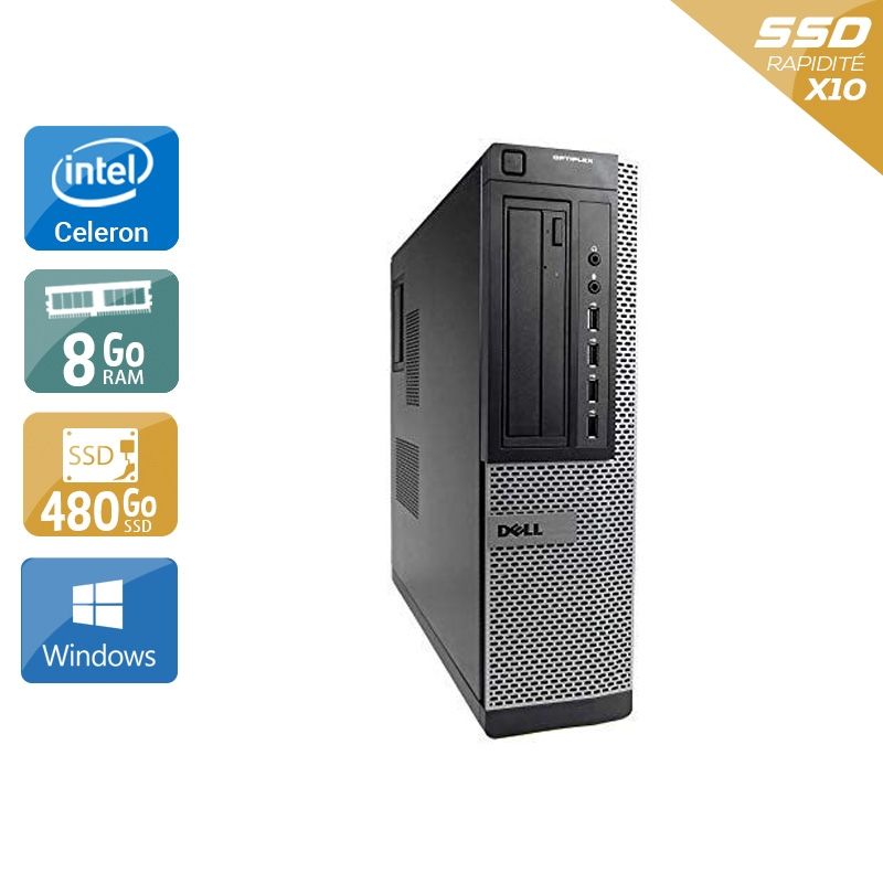 Dell Optiplex 390 Desktop Celeron 8Go RAM 480Go SSD Windows 10