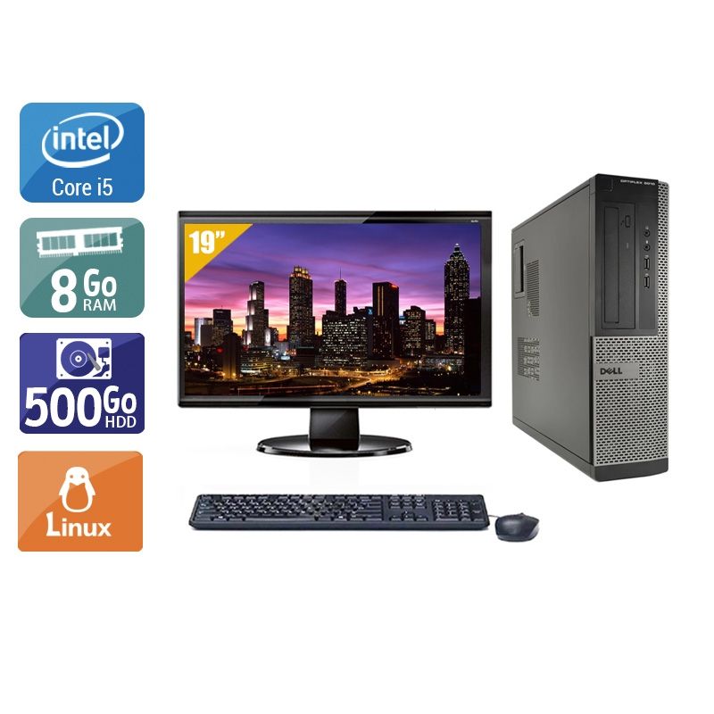 Dell Optiplex 3010 Desktop i5 avec Écran 19 pouces 8Go RAM 500Go HDD Linux