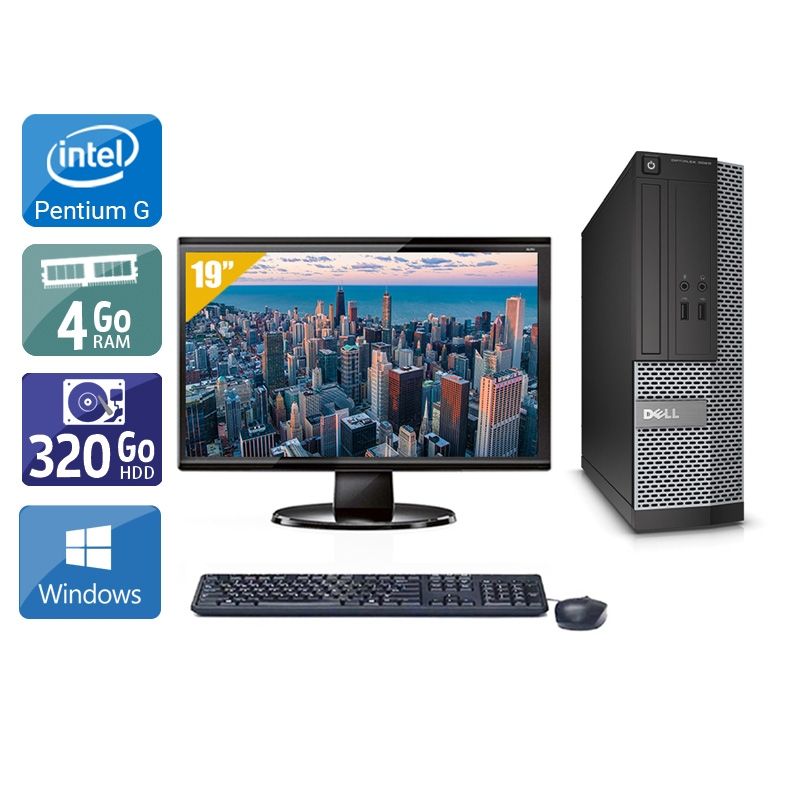 Dell Optiplex 3010 SFF Pentium G Dual Core avec Écran 19 pouces 4Go RAM 320Go HDD Windows 10