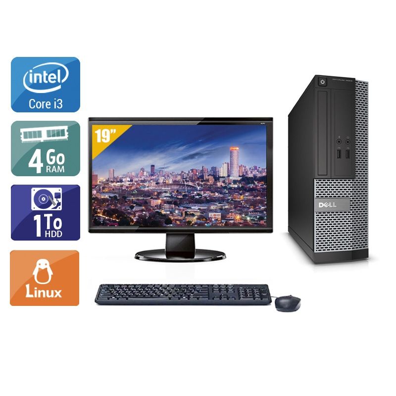Dell Optiplex 3010 SFF i3 avec Écran 19 pouces 4Go RAM 1To HDD Linux
