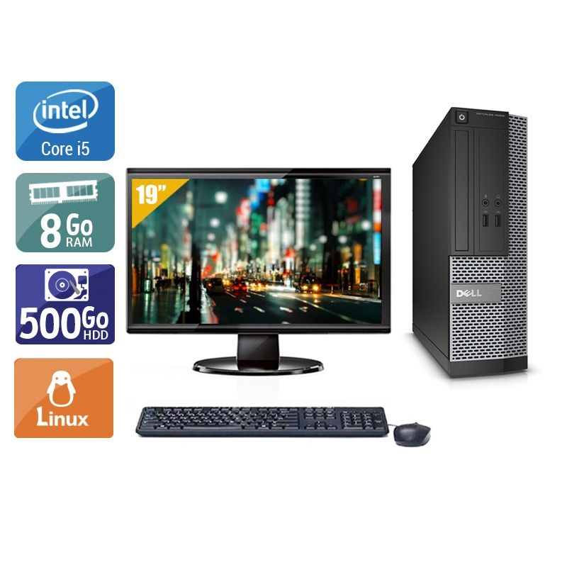 Dell Optiplex 3010 SFF i5 avec Écran 19 pouces 8Go RAM 500Go HDD Linux