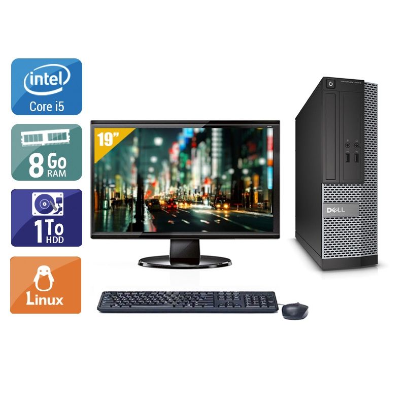 Dell Optiplex 3010 SFF i5 avec Écran 19 pouces 8Go RAM 1To HDD Linux