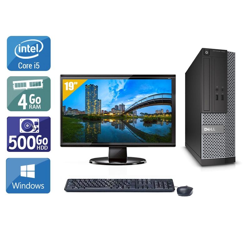 Dell Optiplex 3020 SFF i5 avec Écran 19 pouces 4Go RAM 500Go HDD Windows 10