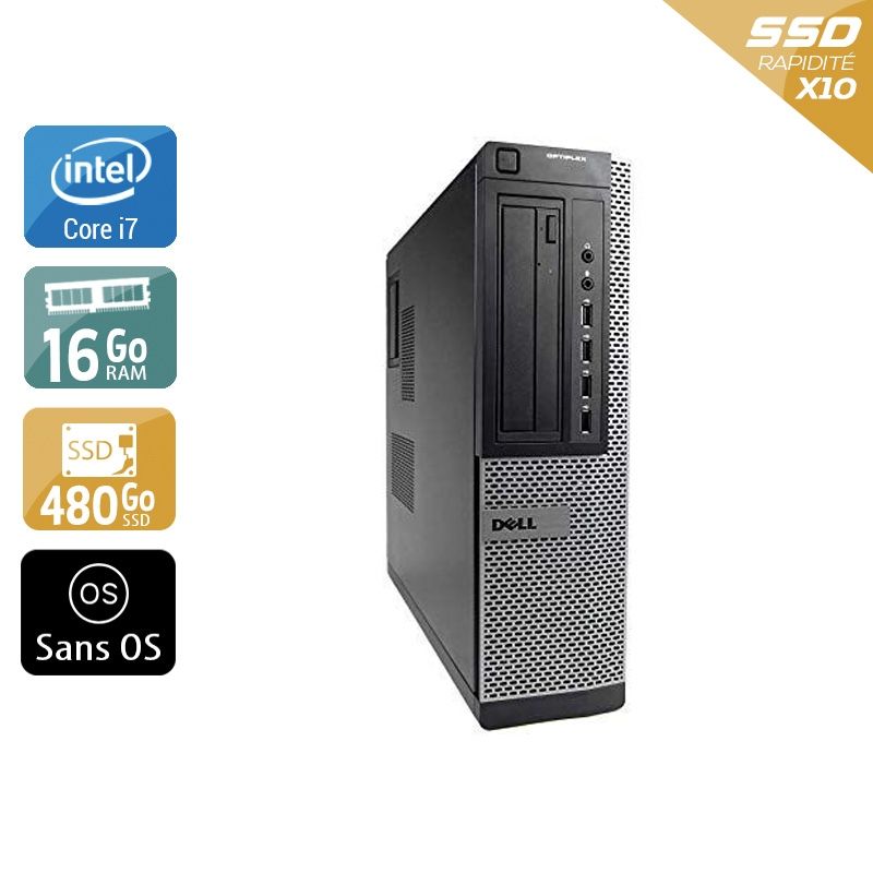 Dell Optiplex 7010 Desktop i7 16Go RAM 480Go SSD Sans OS