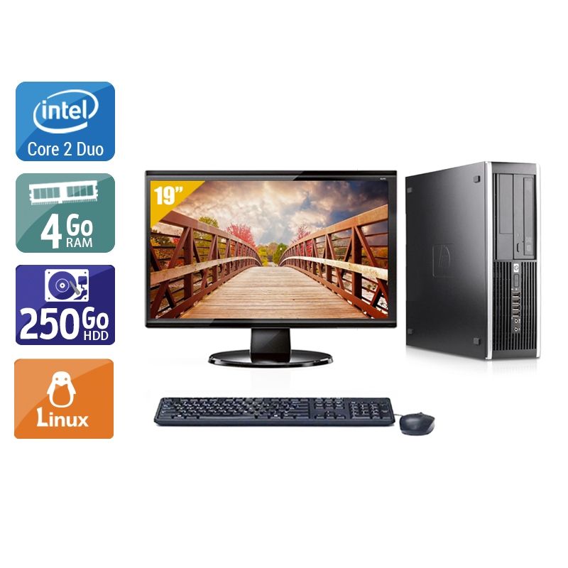 HP Compaq Pro 6000 SFF Core 2 Duo avec Écran 19 pouces 4Go RAM 250Go HDD Linux