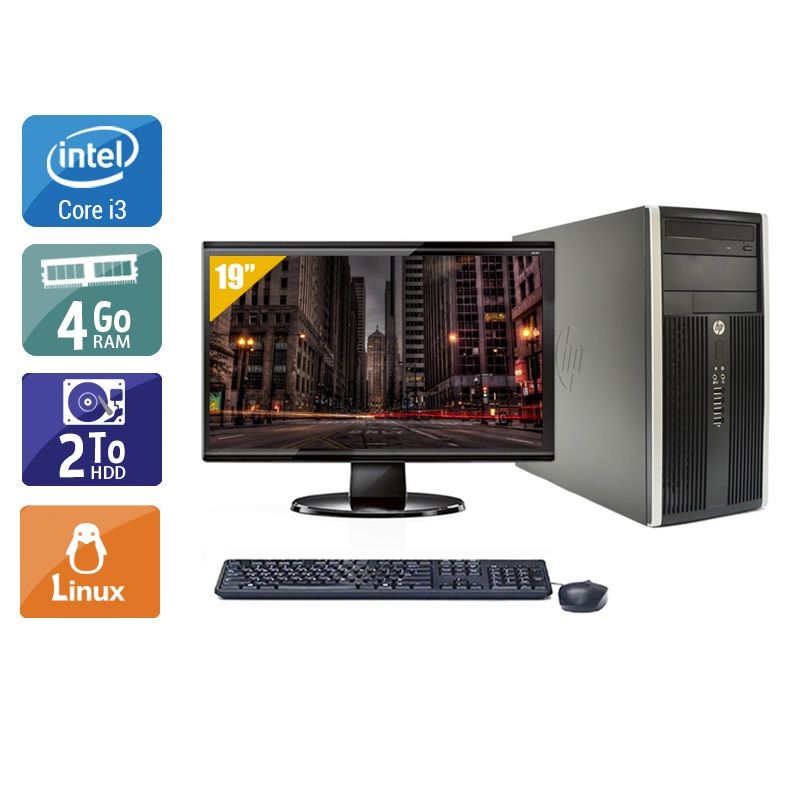 HP Compaq Pro 6200 Tower i3 avec Écran 19 pouces 4Go RAM 2To HDD Linux