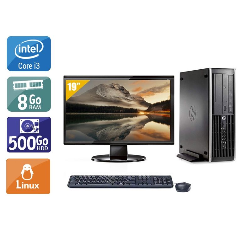 HP Compaq Pro 6200 SFF i3 avec Écran 19 pouces 8Go RAM 500Go HDD Linux