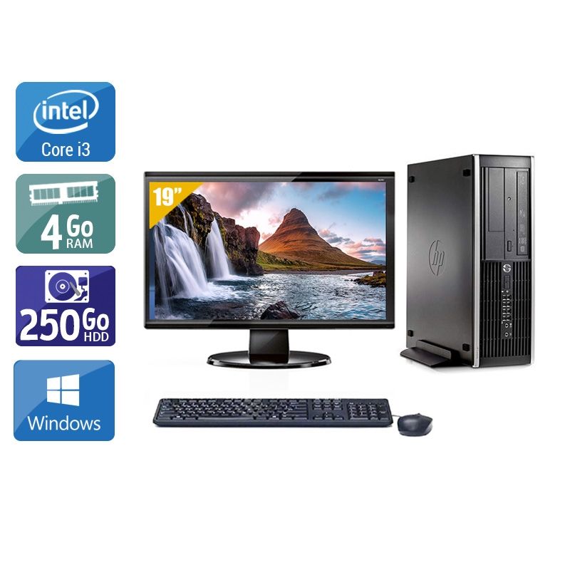 HP Compaq Pro 6300 SFF i3 avec Écran 19 pouces 4Go RAM 250Go HDD Windows 10