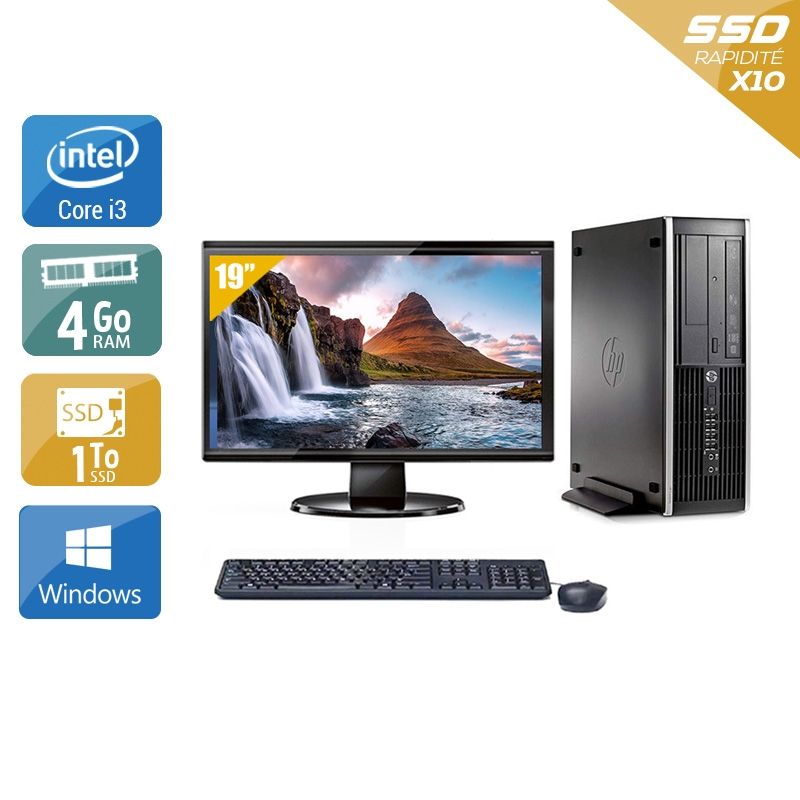 HP Compaq Pro 6300 SFF i3 avec Écran 19 pouces 4Go RAM 1To SSD Windows 10