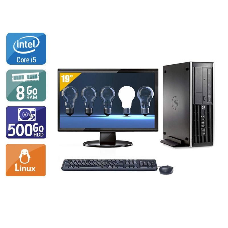 HP Compaq Pro 6300 SFF i5 avec Écran 19 pouces 8Go RAM 500Go HDD Linux