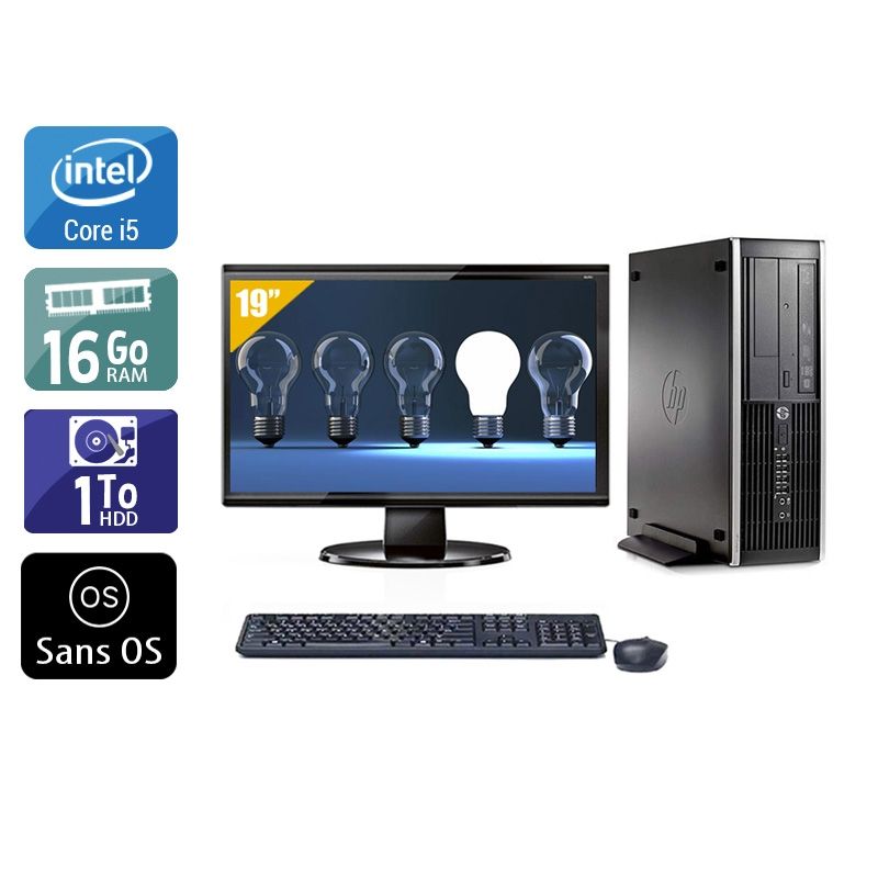 HP Compaq Pro 6300 SFF i5 avec Écran 19 pouces 16Go RAM 1To HDD Sans OS