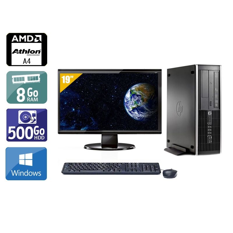 HP Compaq Pro 6305 SFF AMD A4 avec Écran 19 pouces 8Go RAM 500Go HDD Windows 10