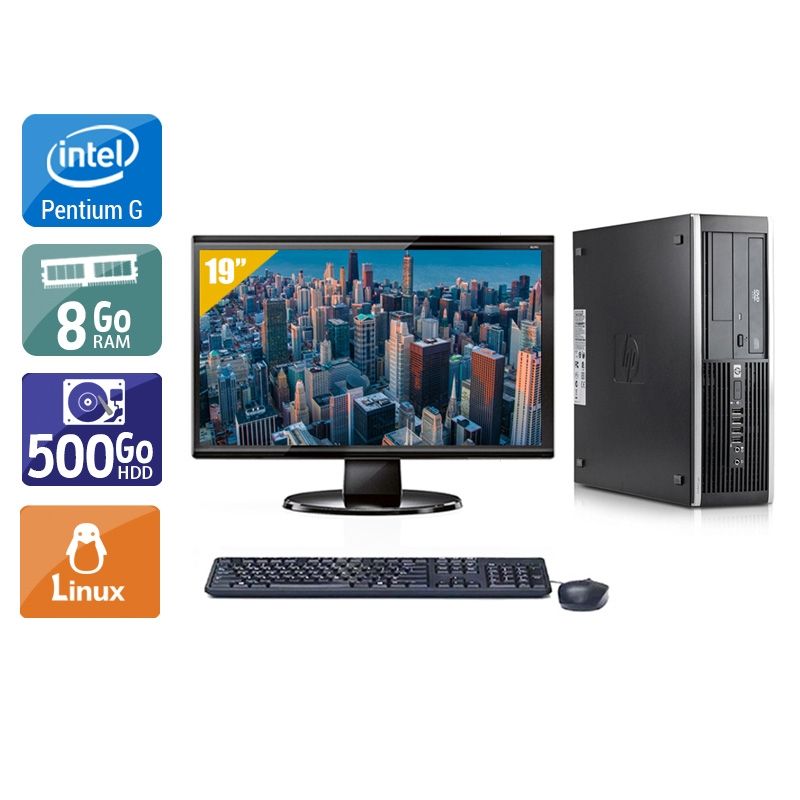 HP Compaq Elite 8100 SFF Pentium G Dual Core avec Écran 19 pouces 8Go RAM 500Go HDD Linux