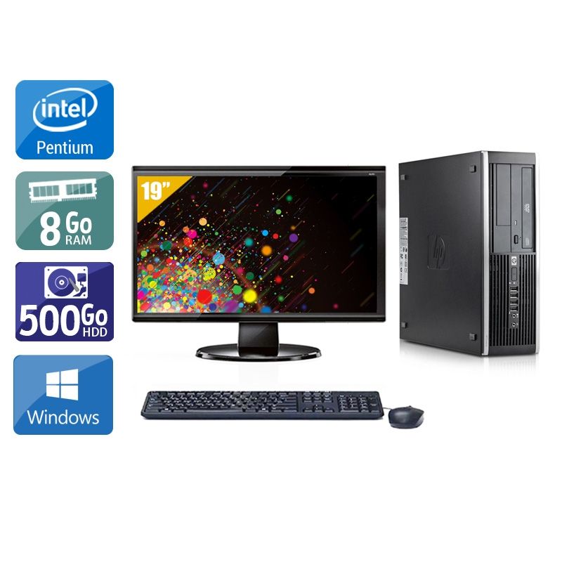 HP Compaq Elite 8300 SFF Pentium G Dual Core avec Écran 19 pouces 8Go RAM 500Go HDD Windows 10