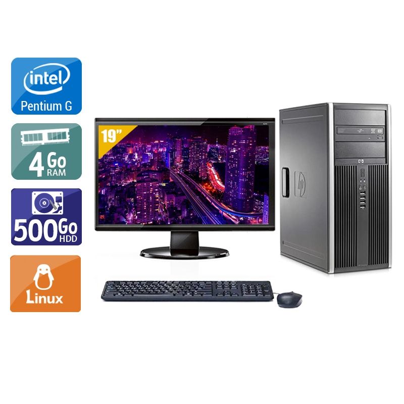 HP Compaq Elite 8300 Tower Pentium G Dual Core avec Écran 19 pouces 4Go RAM 500Go HDD Linux