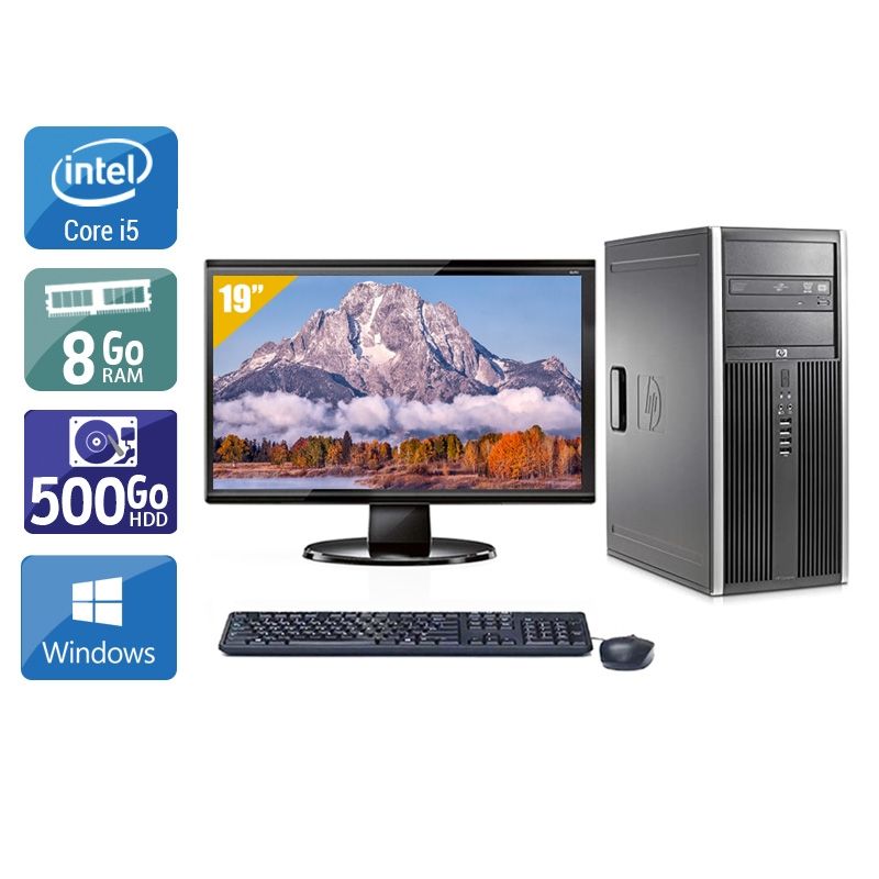HP Compaq Elite 8300 Tower i5 avec Écran 19 pouces 8Go RAM 500Go HDD Windows 10
