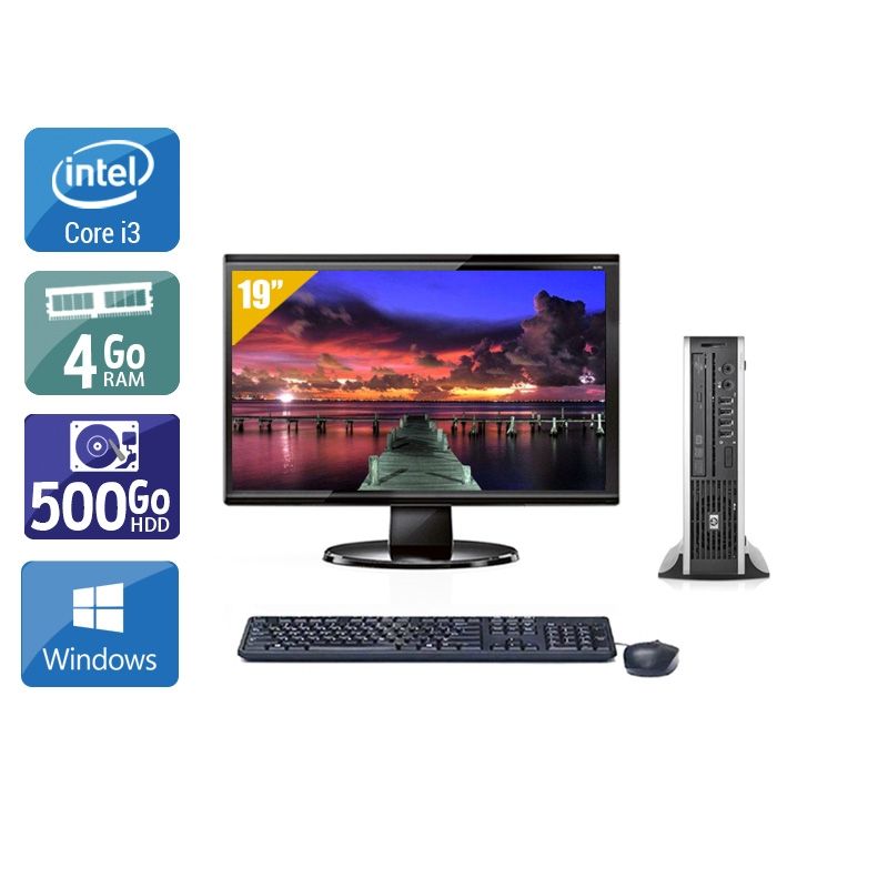 HP Compaq Elite 8300 USDT i3 avec Écran 19 pouces 4Go RAM 500Go HDD Windows 10