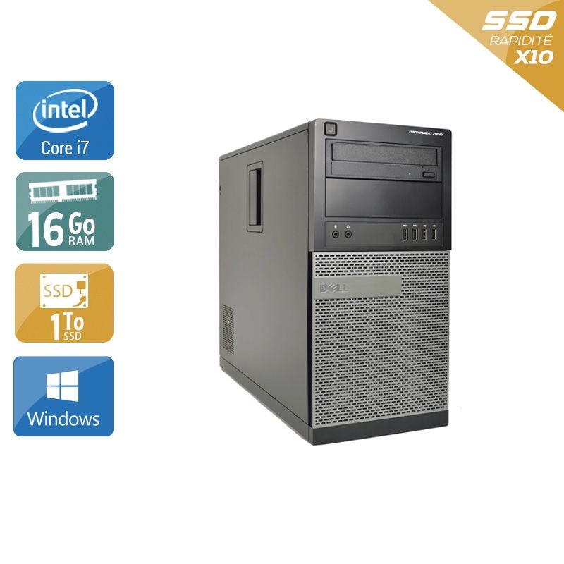 Dell Optiplex 7010 Tower i7 16Go RAM 1To SSD Windows 10