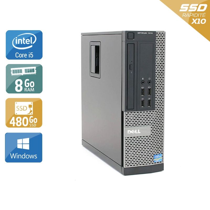 Dell Optiplex 7010 SFF i5 8Go RAM 480Go SSD Windows 10