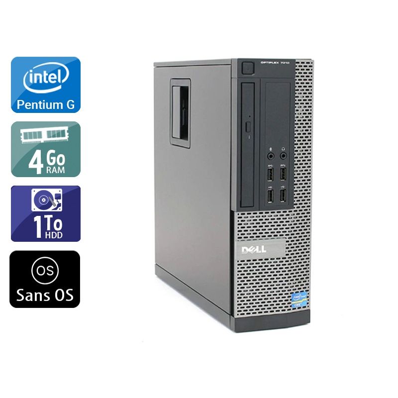 Dell Optiplex 7010 SFF Pentium G Dual Core 4Go RAM 1To HDD Sans OS