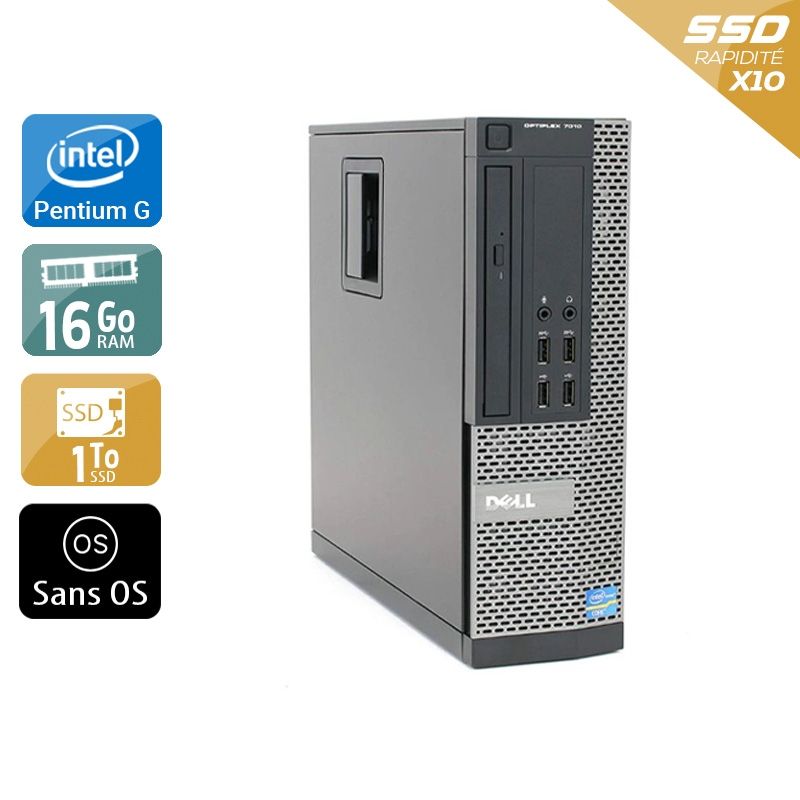 Dell Optiplex 7010 SFF Pentium G Dual Core 16Go RAM 1To SSD Sans OS