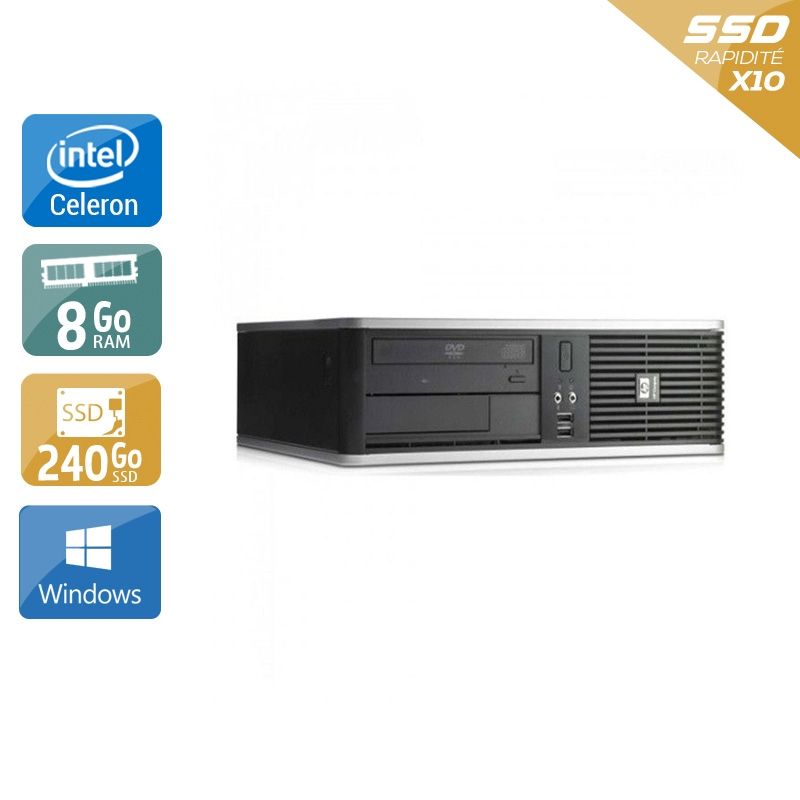 HP Compaq dc7800 SFF Celeron Dual Core 8Go RAM 240Go SSD Windows 10