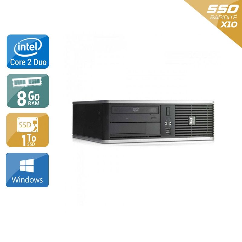 HP Compaq dc7800 SFF Core 2 Duo 8Go RAM 1To SSD Windows 10