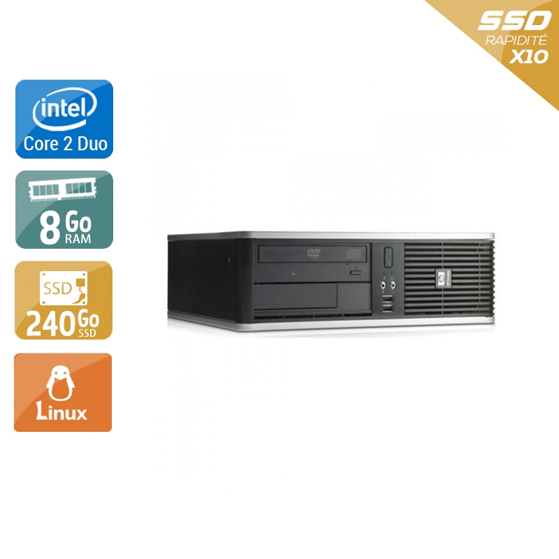 HP Compaq dc7800 SFF Core 2 Duo 8Go RAM 240Go SSD Linux