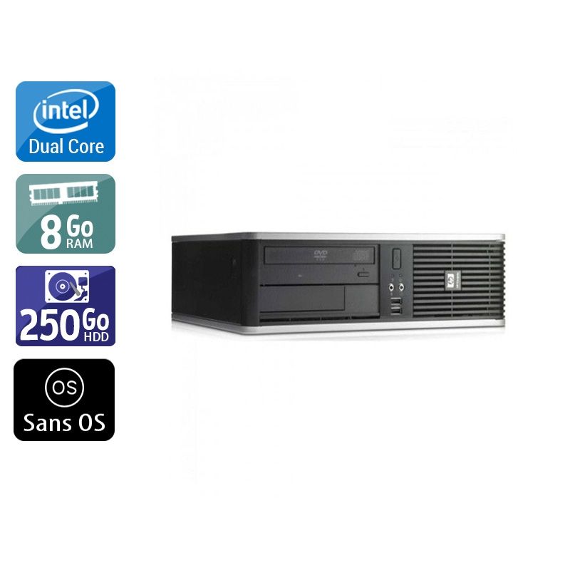 HP Compaq dc7800 SFF Dual Core 8Go RAM 250Go HDD Sans OS