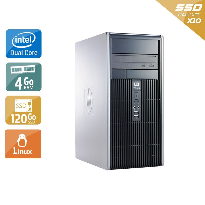 HP Compaq dc7800 Tower Dual Core 4Go RAM 120Go SSD Linux