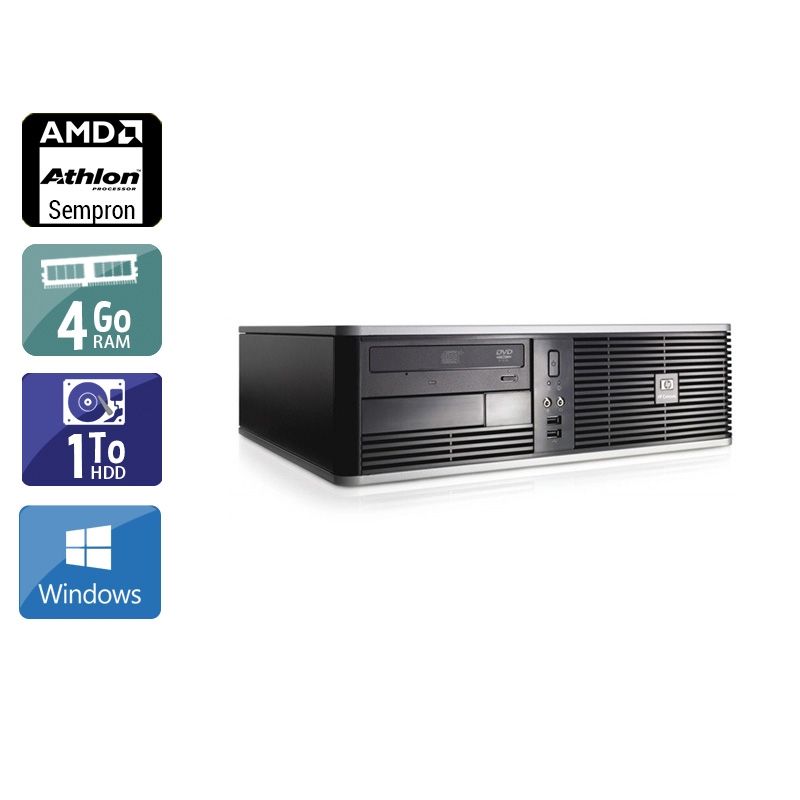 HP Compaq dc5750 SFF AMD Sempron 4Go RAM 1To HDD Windows 10