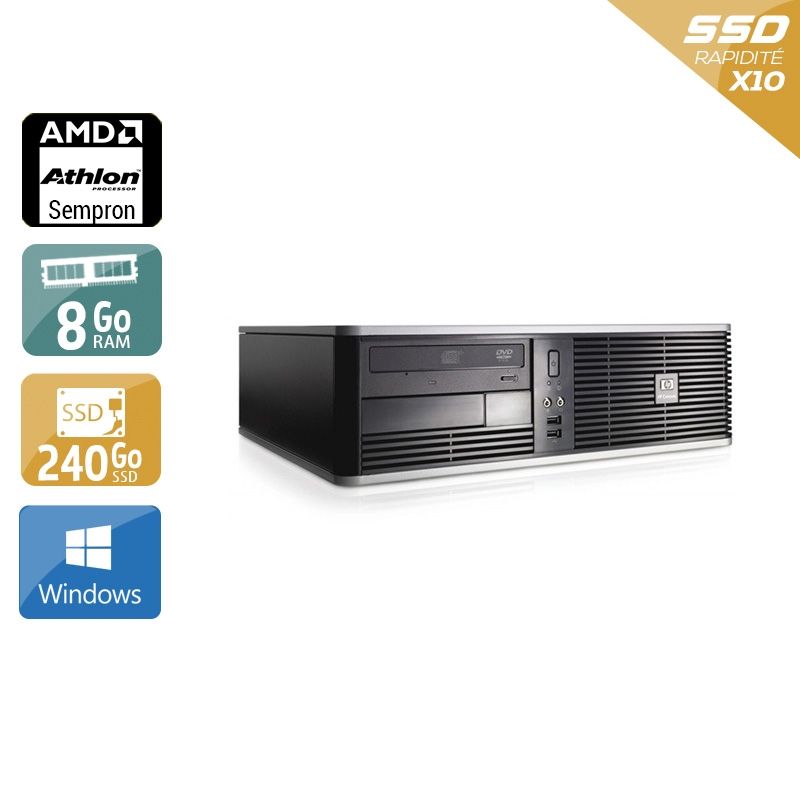 HP Compaq dc5750 SFF AMD Sempron 8Go RAM 240Go SSD Windows 10