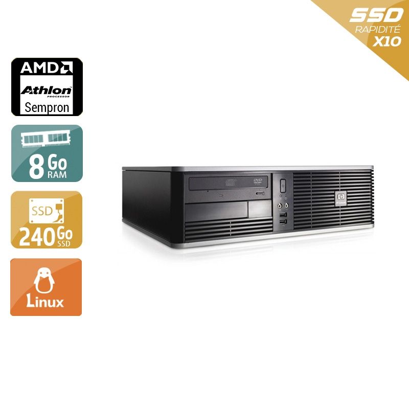 HP Compaq dc5750 SFF AMD Sempron 8Go RAM 240Go SSD Linux