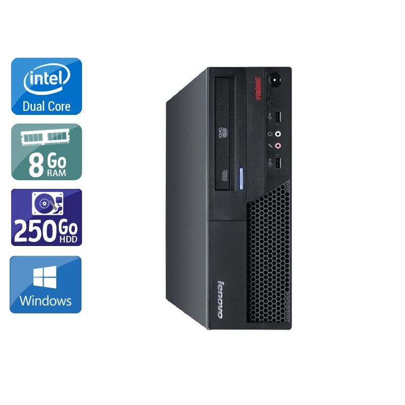 Lenovo ThinkCentre M57 SFF Dual Core 8Go RAM 250Go HDD Windows 10