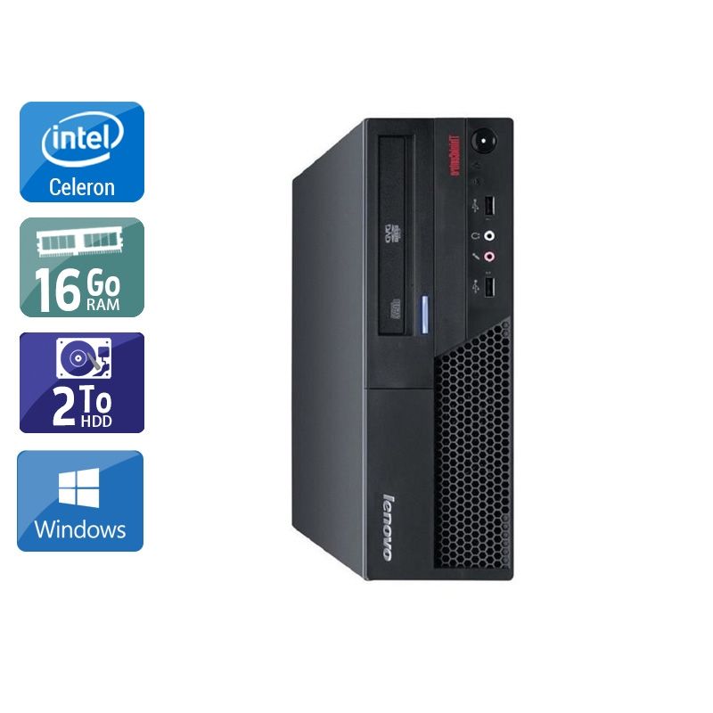 Lenovo ThinkCentre M58 SFF Celeron Dual Core 16Go RAM 2To HDD Windows 10