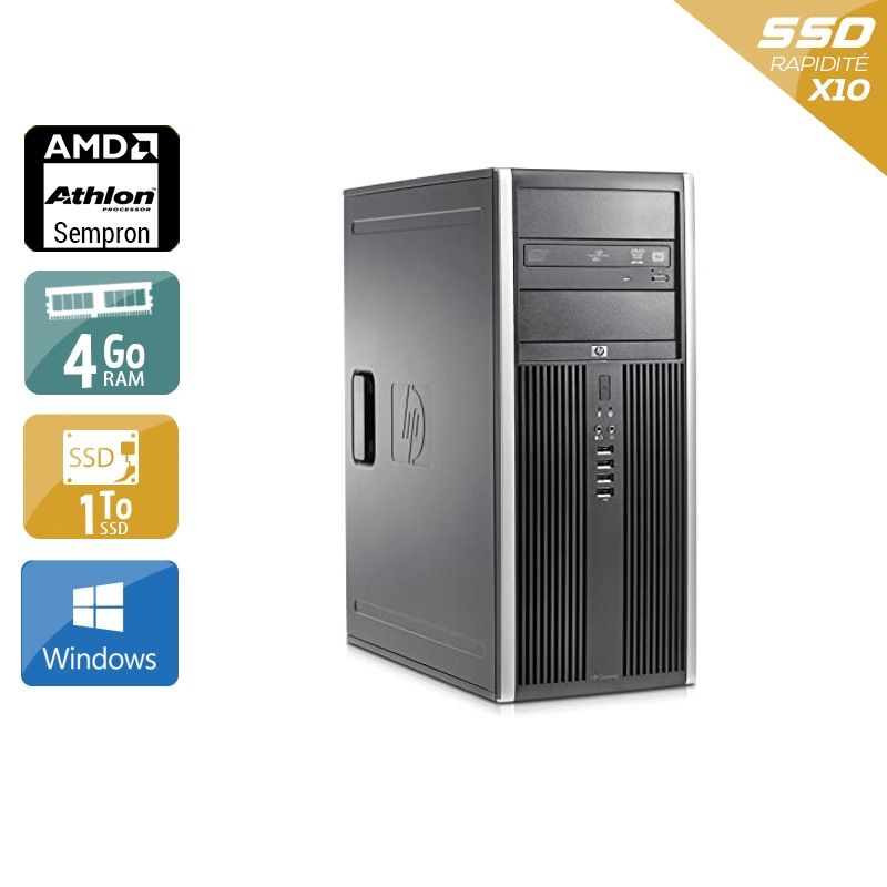 HP Compaq dc5750 Tower AMD Sempron 4Go RAM 1To SSD Windows 10