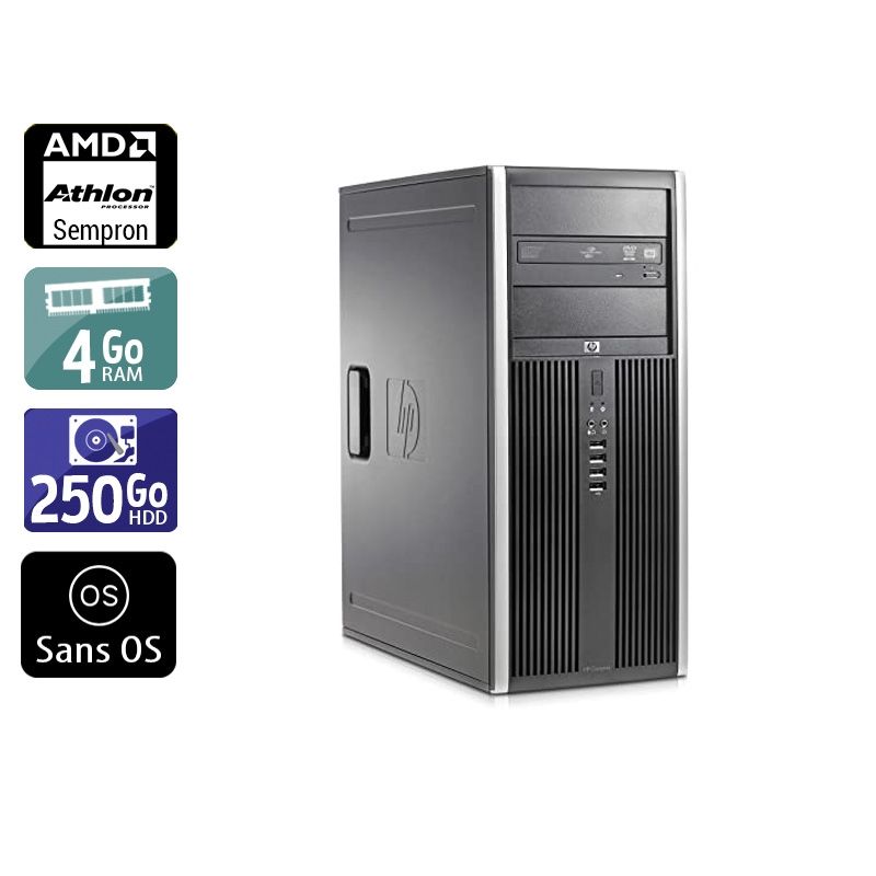HP Compaq dc5750 Tower AMD Sempron 4Go RAM 250Go HDD Sans OS