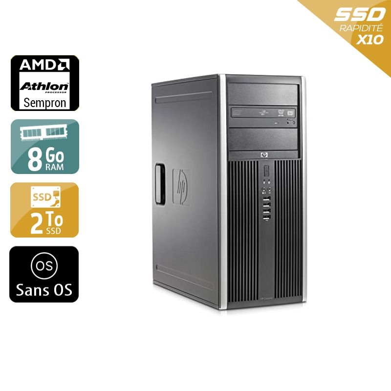 HP Compaq dc5750 Tower AMD Sempron 8Go RAM 2To SSD Sans OS