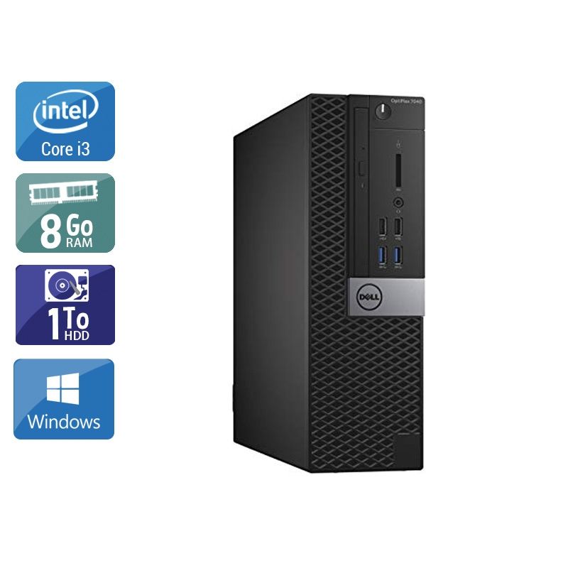 Dell Optiplex 7040 SFF i3 Gen 6 8Go RAM 1To HDD Windows 10