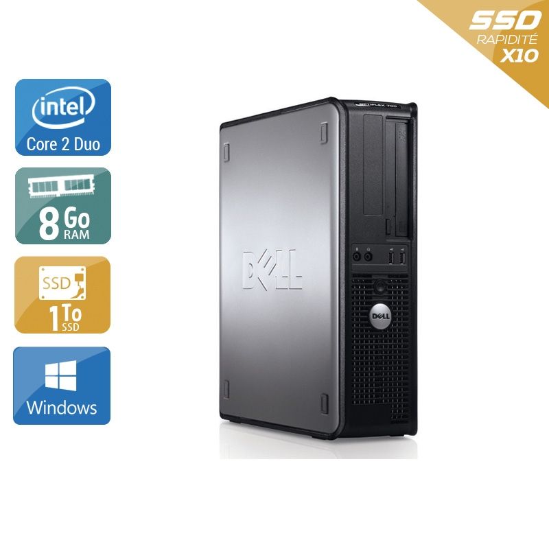 Dell Optiplex 760 Desktop Core 2 Duo 8Go RAM 1To SSD Windows 10