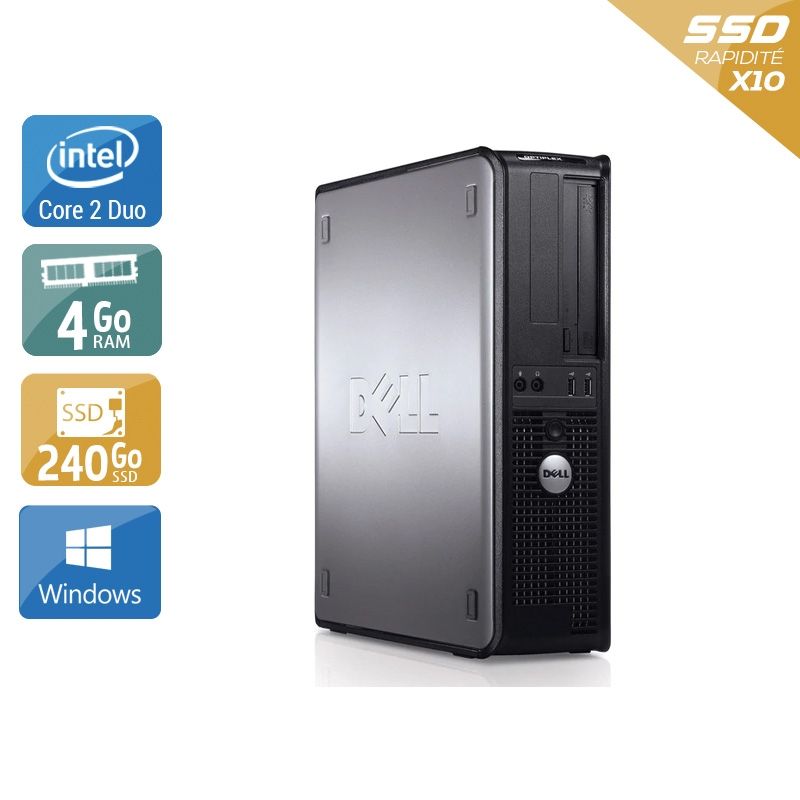 Dell Optiplex 780 Desktop Core 2 Duo 4Go RAM 240Go SSD Windows 10