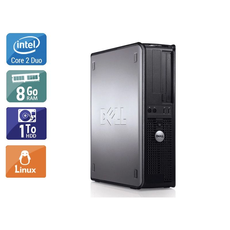 Dell Optiplex 780 Desktop Core 2 Duo 8Go RAM 1To HDD Linux