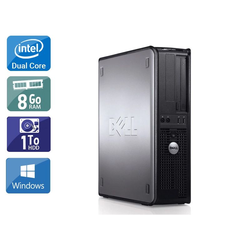 Dell Optiplex 780 Desktop Dual Core 8Go RAM 1To HDD Windows 10