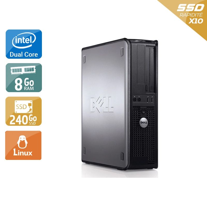 Dell Optiplex 780 Desktop Dual Core 8Go RAM 240Go SSD Linux