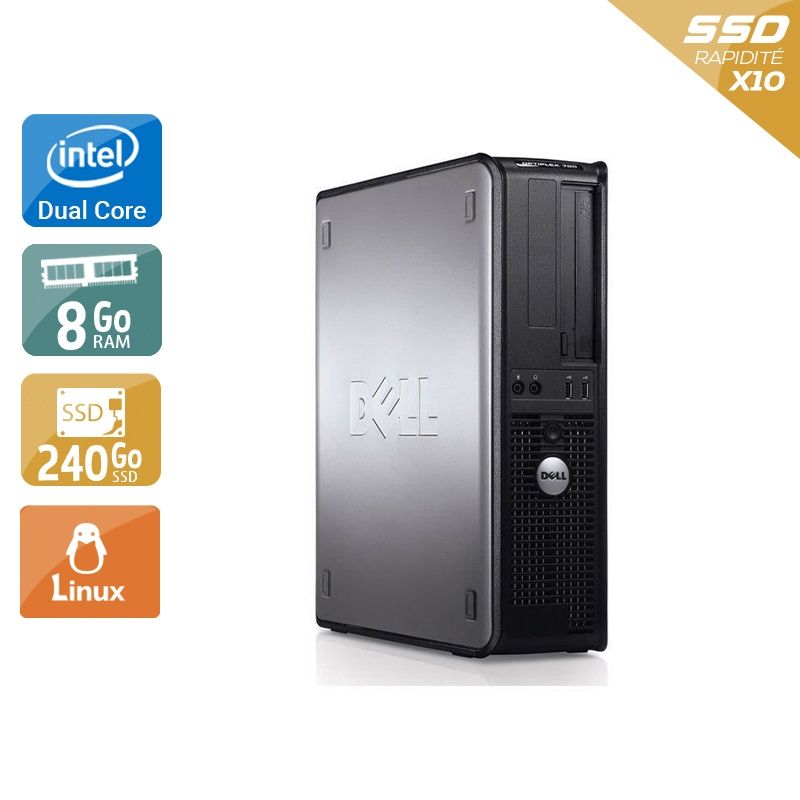 Dell Optiplex 780 SFF Dual Core 8Go RAM 240Go SSD Linux